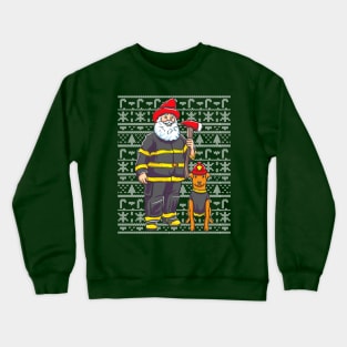 Firefighter Santa Claus Firemen Ugly Christmas Sweater Pattern Crewneck Sweatshirt